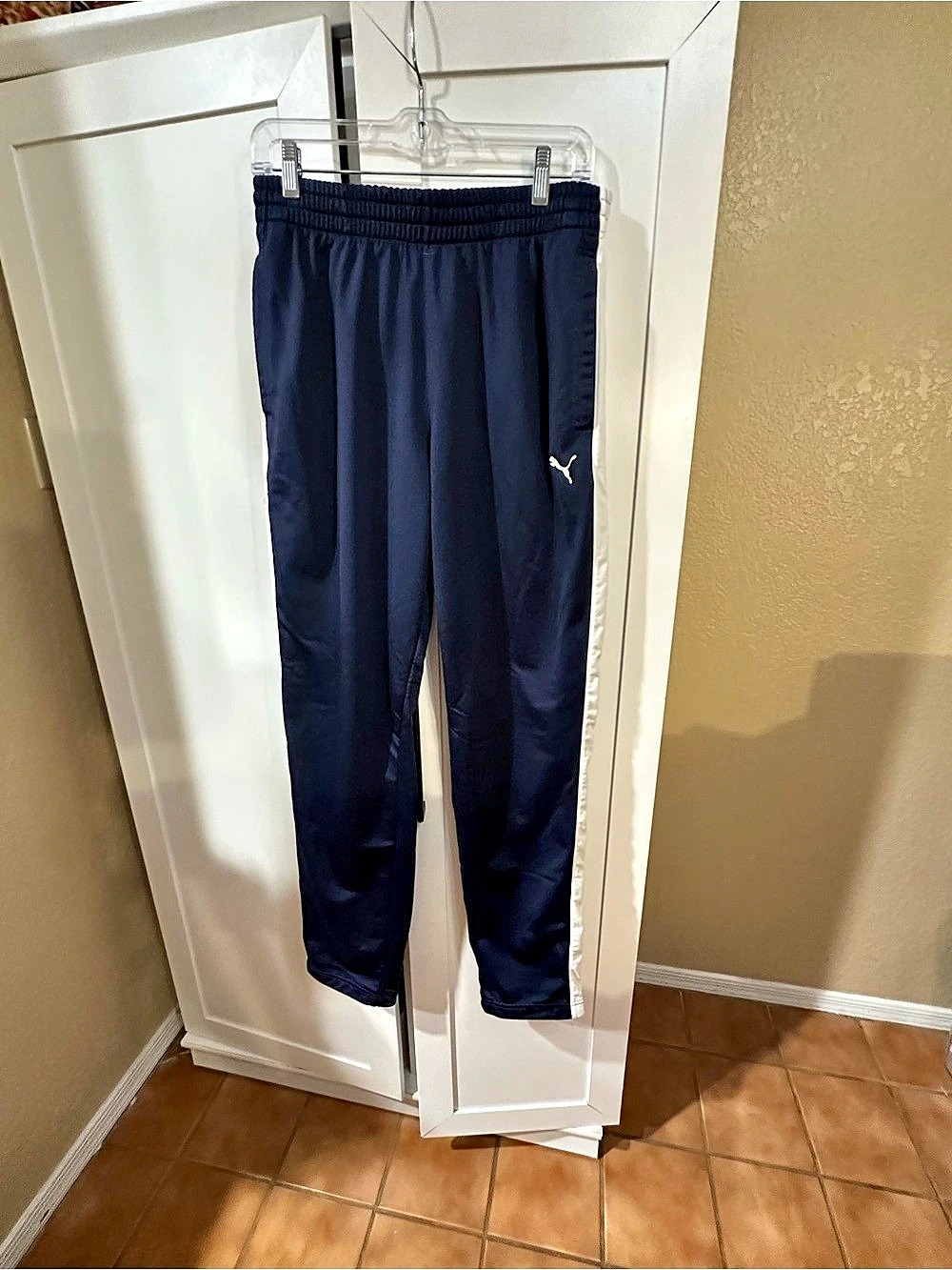 Men's Sz Lg Puma Iconic T7 Track Pants Navy Blue